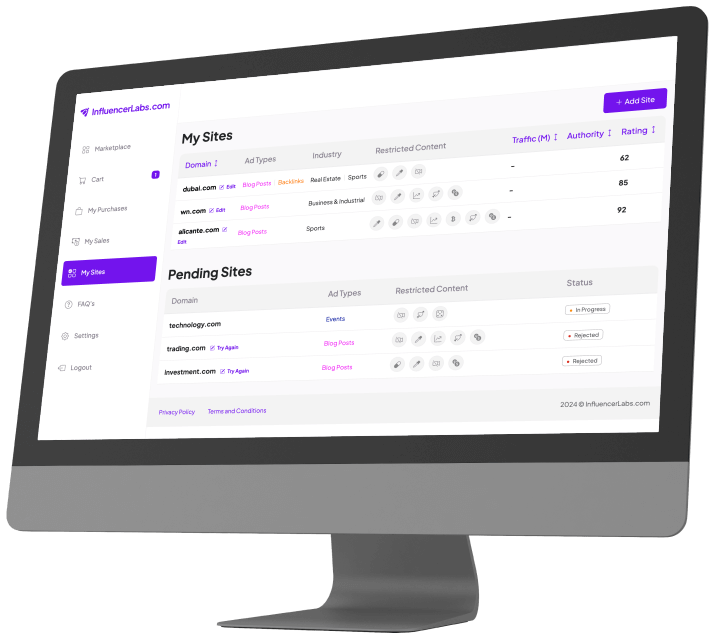 Seller Process - We have carefully looked at how we can drive revenue and developed features to help clients navigate your sites.